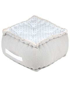 Puf, Berenice, cotton, 45x45xH30 cm, white color