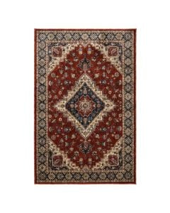 Aspero carpet, polyester, blue/beige/orange, 160x230 cm