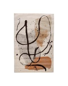 Sanford carpet, polypropylene and frieze, cream/brown, 133x190 cm