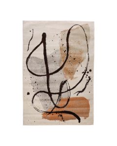 Sanford carpet, polypropylene and frieze, cream/brown, 160x230 cm