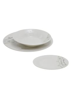 Plate set Roma (PC 12), porcelain, white, Dia.26.5/20/20 cm