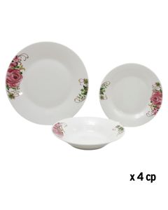 Plate set Roma (PC 12), porcelain, white, Dia.26.5/20/20 cm