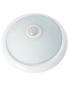 Ceiling lamp with sensor, 2x25W, 220-240V, 290x95mm, 360°, IP20, white
