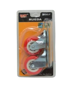 Wheel couch red 6.35 cm 2pc/pack