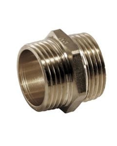 Hexagonal Brass M-M Threaded nipple 1"