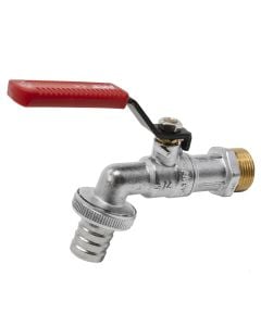 Bibcock Garden PN16 Brass Ball  With Hose Connector 1/2"x3/4"