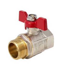 Ball valve With Butterfly Blue Handle M-F PN30  1"