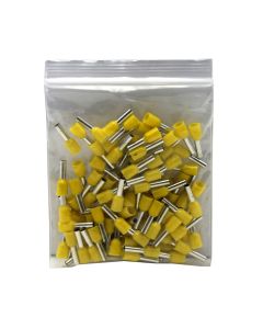 Terminal i izoluar tub, 2.5 mm², bakër/plastik, 100 cop/pako, i verdhë
