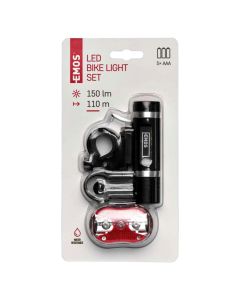 Bicycle lights, Emos, COB LED, 150 lm, 110m max, 3xAAA/2xAAA