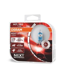 Car lamp, Osram, H7, 55 W, 12 V, +150 %, 150 m, 2 pc/pack