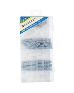 Plastic plug assortment, 8x40mm, 10x50mm, 12x60mm, 138pc