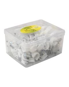 Cable clips, F12 mm, plastic / iron