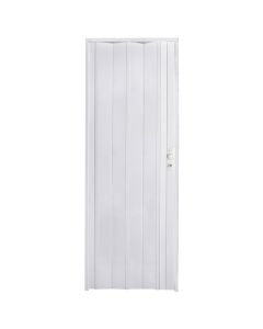 Folding door, PVC, with aluminum lock, 88.5x214 cm, white color