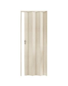 Folding door, PVC, with aluminum lock, 88.5x214 cm, beige color, with 3D texture