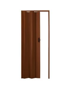 Folding door, PVC, with aluminum lock, 83x214 cm, walnut color
