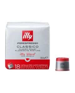 Coffee capsules, Illy, classic, 100% Arabica, 18 capsules/pack