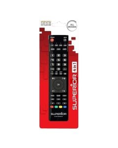 Universal remote control, Superior, 4 në 1, TV, TDT, SAT, DVDs, BLURAY, Projectors, Soundbars, VCR, Media Center, 2xAAA, 21x4.7x2 cm