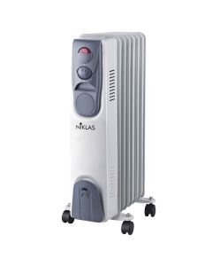 Radiator heater, Niklas, 500/1000/1500 W, 7 elements, with thermostat