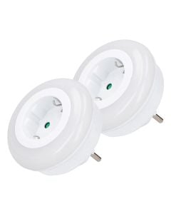 Night light and socket, Grundig, 0.5W, 3xLED, 2 pc/pack
