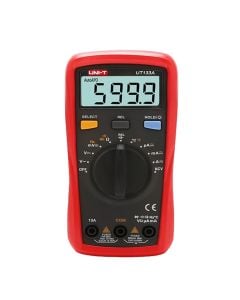 Digital Multimeter, Unit-t, 600V AC/DC, 10 A AC/DC, 60 MΩ, 9.99 mF, 10.00Hz~1.000MHz, -40 °C - 1000 °C, -40 °F - 1832 °F, 2xAA, 15.5x7.65x4.9 cm