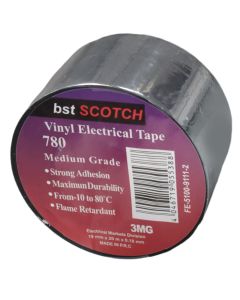 Vinyl electrical tape, bst SCOTCH, 0.18 mm x 19 mm, 20 m, -10 °C deri 80 °C, black