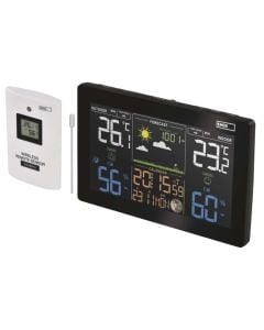 Weather station, Emos, clock / calendar / alarm, temperature / humidity meter, -10 °C to +50 °C, 1% to 99%, 433MHz, 3×1.5V AAA