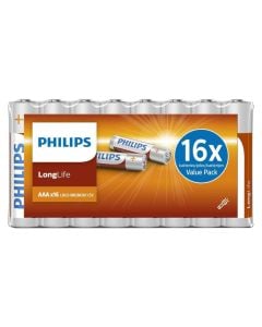 Battery, Philips, 16xAAA, longlife