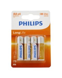 Battery, Philips, 4xAA, longlife