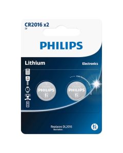 Battery, Philips, 2xCR2016, 3V Lithium