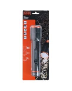 Flashlight, Black&Decker, 12 W, 1200 lm, LED, aluminum, 200 m, 6xAA, Ø4.3x23.3 cm