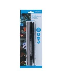 Flashlight, Grundig, 12 W, 1200 lm, LED, aluminum, 200 m, 9xAA, Ø4.25x24.5 cm