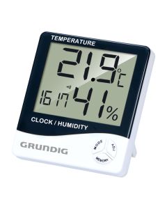Temperature/humidity meter, Grundig, clock, alarm