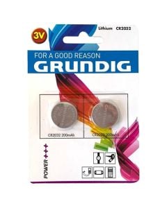 Battery, Grundig, CR2032, 2 pieces, Lithium