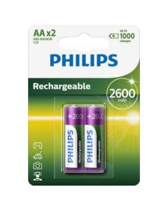 Rechargeable batteries, Philips, AA, 2600 mAh, 2 pcs/pack