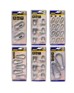 Hook carabiner, Kinzo, set 8x mix