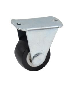 Fixed black wheel without brakes, Ø25mm