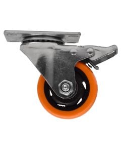 Orange rotating wheel with brakes, Ø25mm