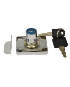 Drawer lock zinc alloy chrome platted 19x32mm 2 keys