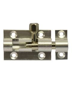 Aluminium barrel bolt with screws. silver 1.5