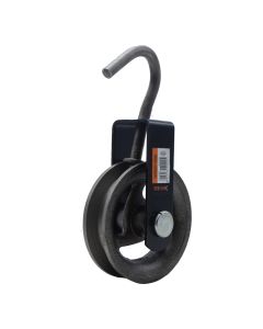 Pulley cast iron with hook, 125mm