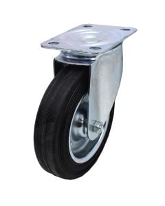 Swivel Wheels,  Rubber (bush), wheel with steel rim, Ø200mm