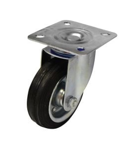 Swivel Wheels,  Rubber (bush), wheel with steel rim, Ø125mm