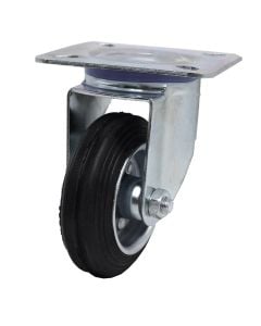 Swivel Wheels,  Rubber (bush), wheel with steel rim, Ø100mm