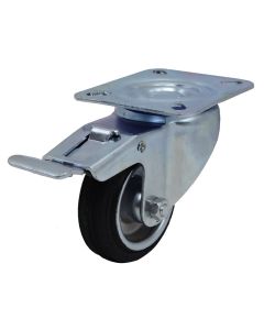 Swivel Wheels, with Brake, Steel rim, (bush) wheel, Ø80mm
