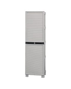 Plastic cabinet,eco-polypropylene, is equipped with steel hinges and adjustable shelves, adjustable legs, dimensions L 500 x P 390 x H 1720 mm