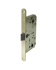 Door lock with plastic flounder for WC, AGB, Nickel, 50x90mm