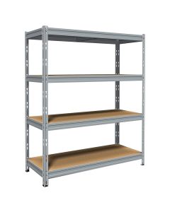 Metal shelf, wood / metal with interlocking assembly - L120xP50xH180 4 levels Load capacity per level 400 kg - load evenly