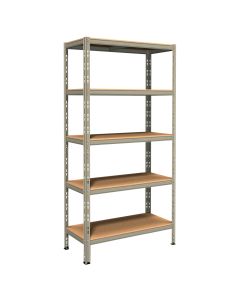 Metal, wood / metal shelf with interlocking assembly - L90xP40xH180 5 levels Load capacity per level 200 kg - evenly distributed load