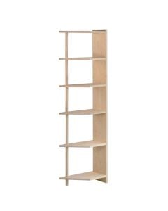 Solid pine wood 6 shelves Serie Gala, thickness 22 mm, CORNER , untreated, 184.7 x 25 x 50 cm
