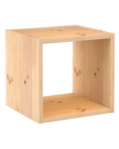 Solid pine wood 1 cubes , thickness 16 mm, untreated, 36.2 x 33 x 36.2 cm